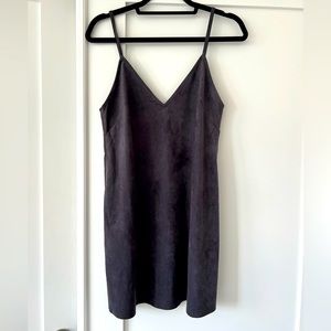Aritzia Wilfred Vivienne Dress - suede dark charcoal - size: S